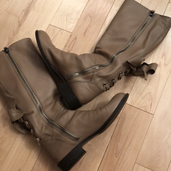 VALENTINO BOOTS NUDE natural Leather Size 38 14” at the calf - Picture 9 of 10